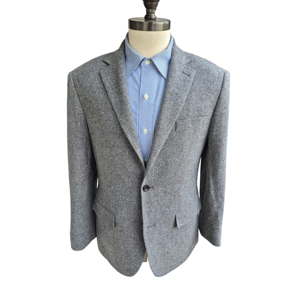 Charles Tyrwhitt Mens Grey Wool Tweed Blazer Classic Fit Sport Coat Sz 40 S